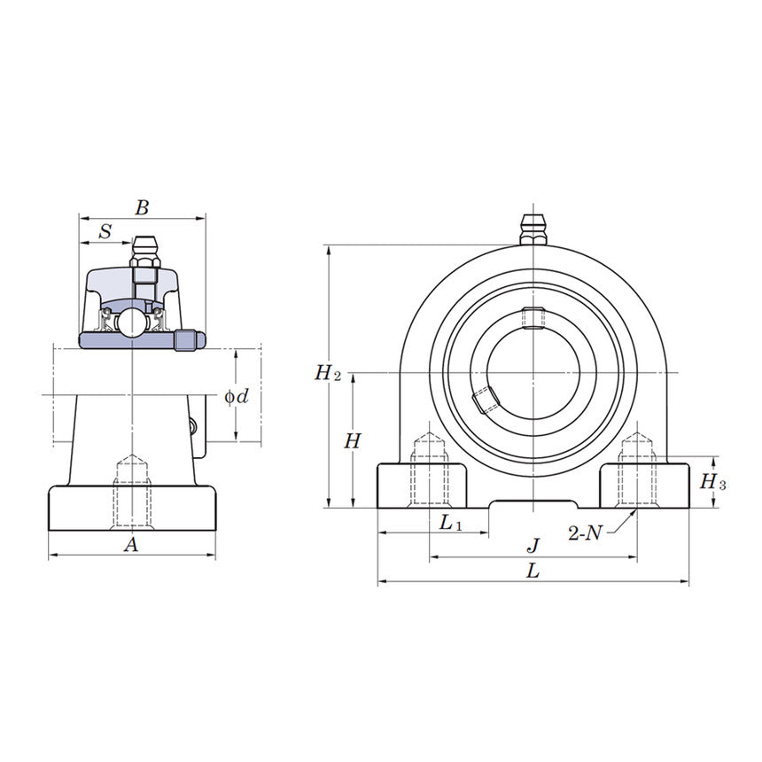 UCPA204-12 - FYH Short Based Cast Iron Pillow Block - 3/4 Inch Inside Diameter