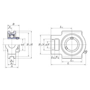 UCTX12-39E - FYH Cast Iron Take-Up Bearing Unit - 2.7/16 Inch Inside Diameter