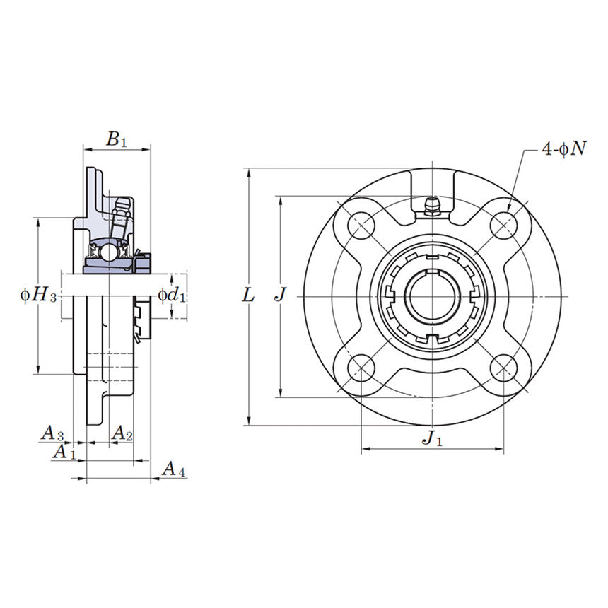 UKFCX08 - FYH Round Flanged Bearing Unit