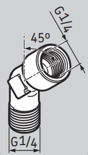 LAPA45 - SKF Angle Connection 45 degrees Diagram