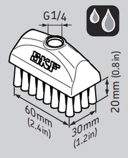 LAPB3X7E1 - SKF 30x60mm Brush for System 24 Auto Lubricator Diagram