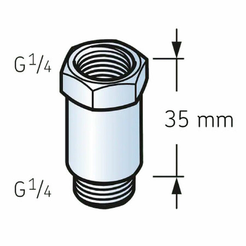 LAPE35 - SKF Automatic Lubricator Connector Extension - 35mm Technical Diagram
