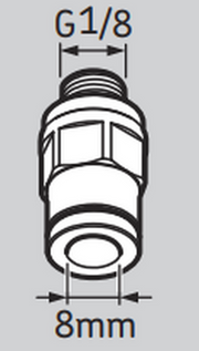 LAPFM1/8S - SKF Tube Connector Male G 1/8 For 6 mm Tube Diagram