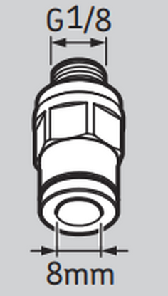 LAPFM1/8S - SKF Tube Connector Male G 1/8 For 6 mm Tube Diagram