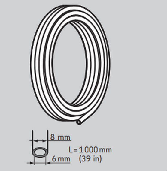 LAPT1000S - SKF Extra Strong Flexible Tube 1000mm - 6X4mm Diagram