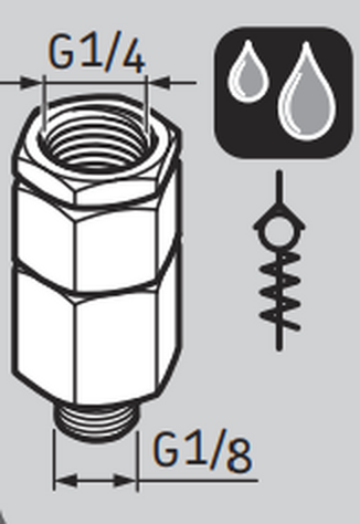 LAPV1/8 - SKF Non-Return Valve For Auto Lubricator - G1/8 Diagram