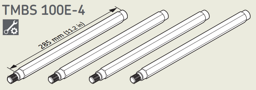 TMBS100E-4 - SKF 285mm Extension Rod For TMBS100E/150E Diagram